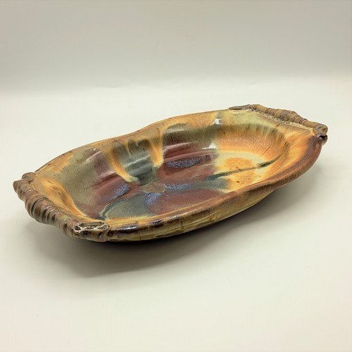 #230127 Baking Dish Tan w/Splash 11x6.25 $18 at Hunter Wolff Gallery